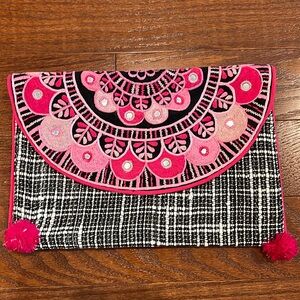 Clutch with shoulder strap